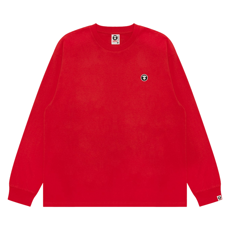 AAPE Moonface Logo Long Sleeve Tee "Orange/Red"