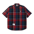 AAPE Moonface Patch Plaid Short-Sleeve Shirt "Red/Green"
