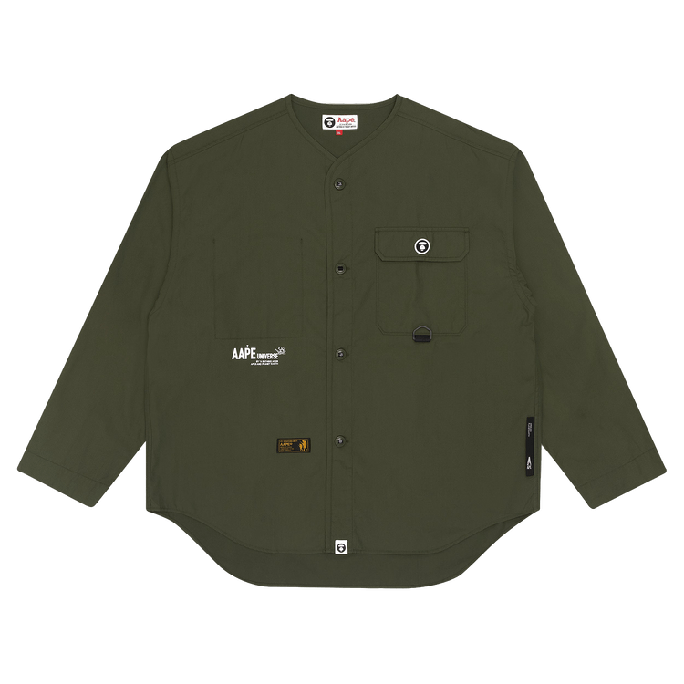 AAPE Collarless Logo Shirt "Khaki"