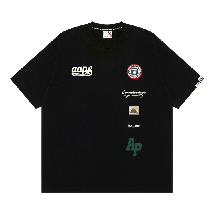 AAPE Unvs Embroidered Logo Tee "Black"