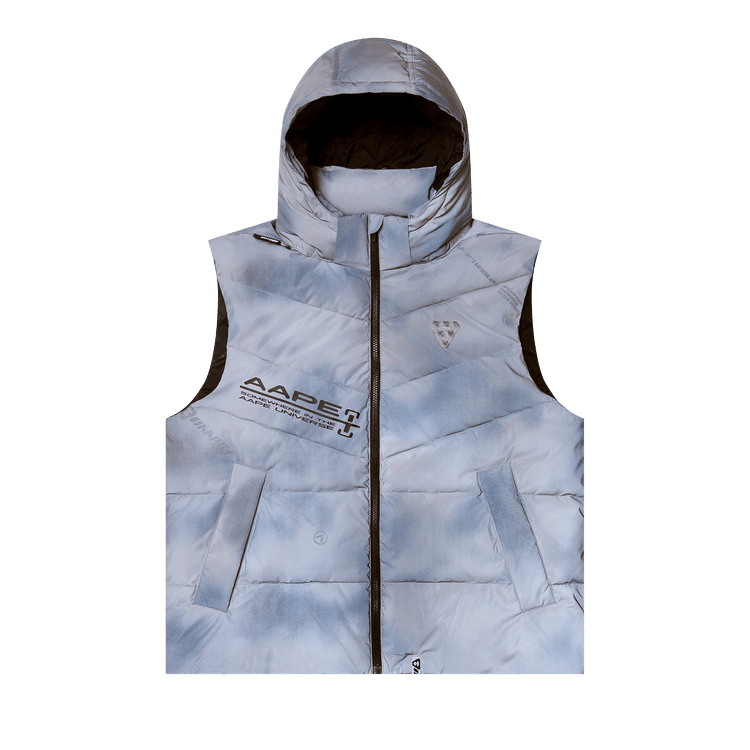 AAPE Moonface Patch Hooded Padded Vest "White/Green"