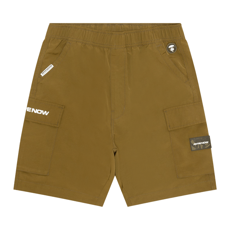 AAPE Now Moonface Logo Cargo Shorts "Green/Brown"