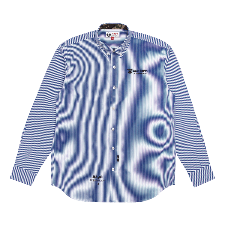 AAPE Logo Button-Down Shirt "Blue"