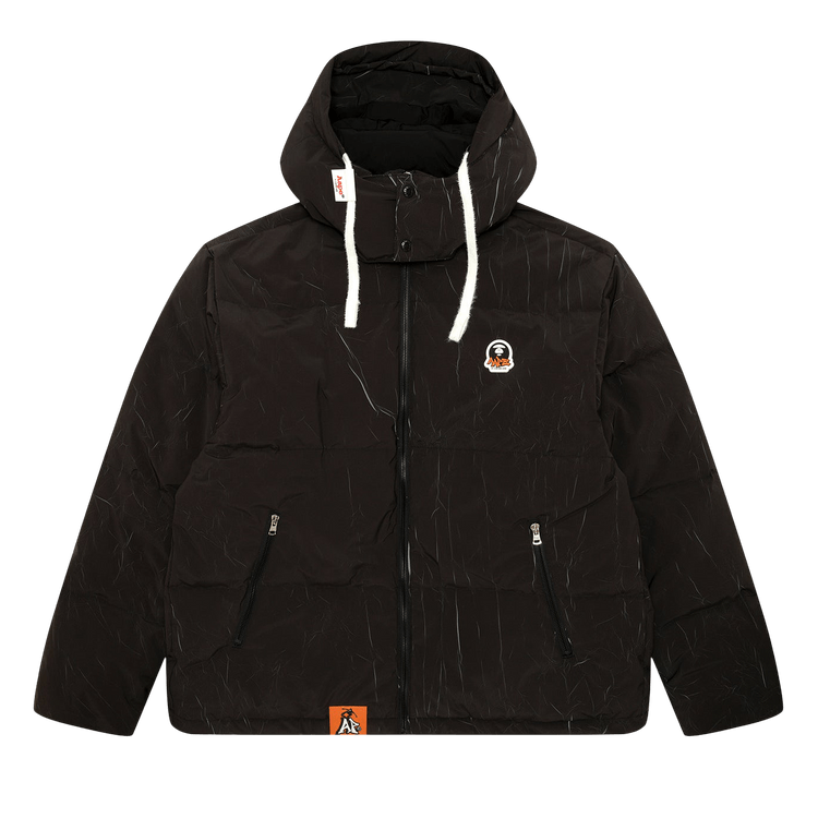 AAPE Moonface Logo Camo Hooded Puffer Jacket "Black"