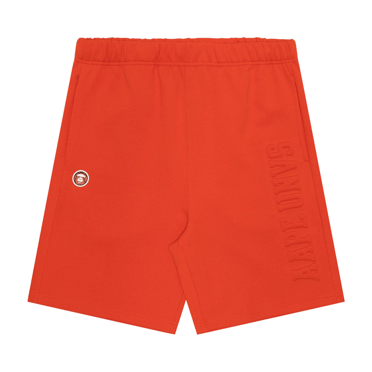 AAPE Moonface Patch Sweat Shorts "Orange"