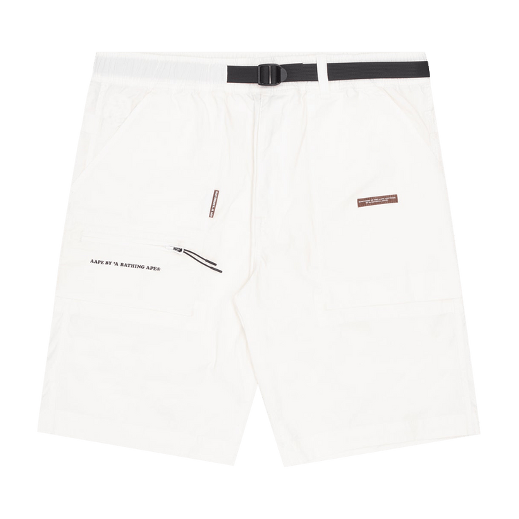 AAPE Moonface Belted Shorts "Ivory"