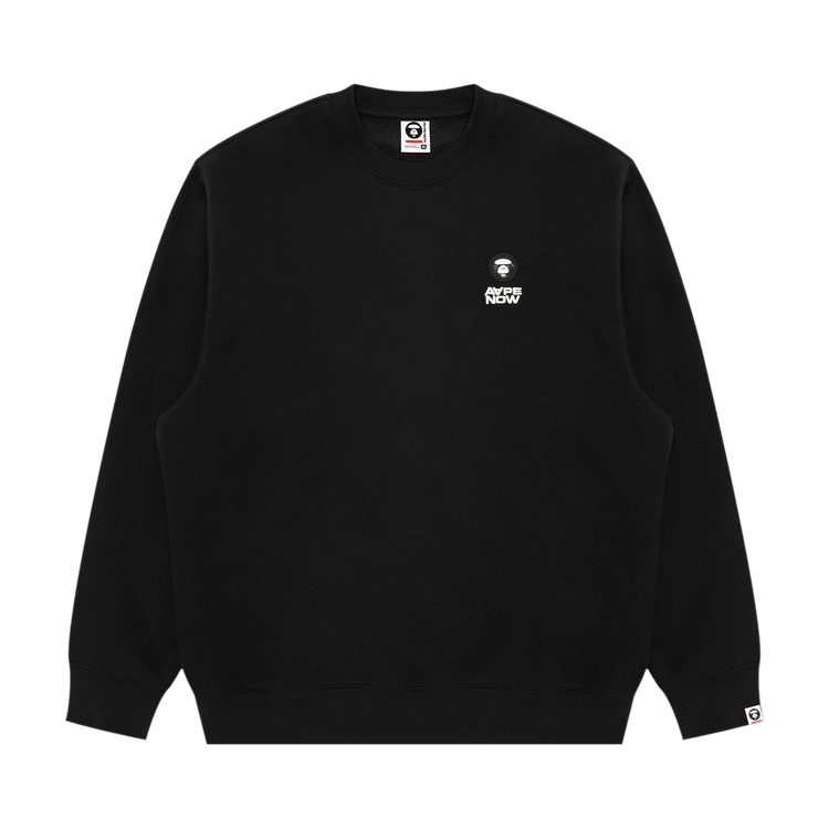 AAPE Now Moonface Crew Neck Sweatshirt "Black"
