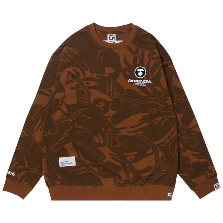AAPE Moonface Patch Camo Sweatshirt "Brown/Multi"
