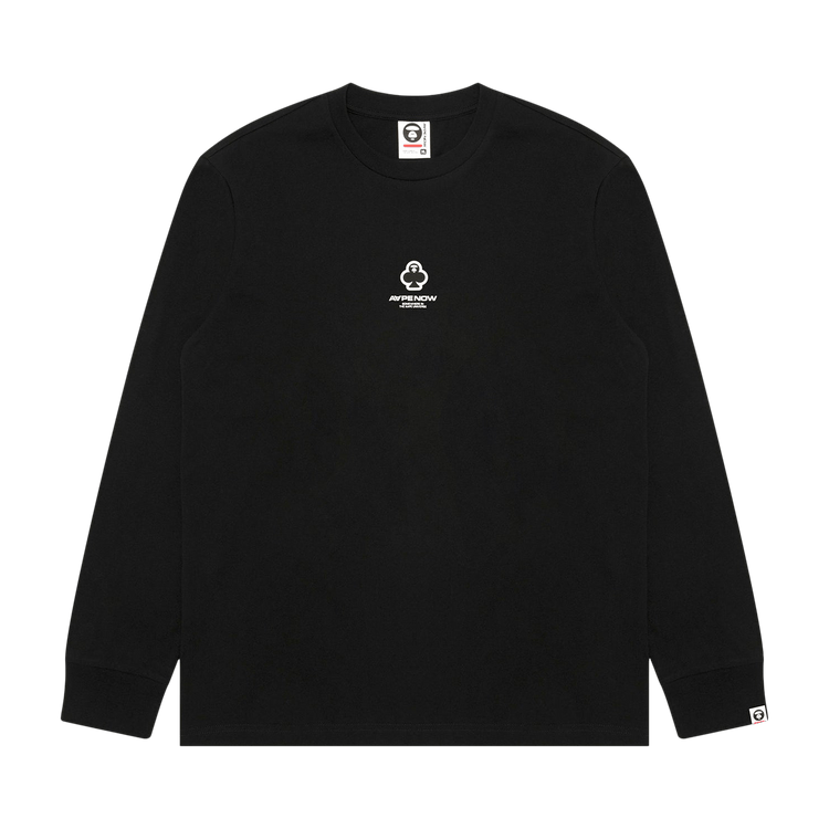 AAPE Now Clover Moonface Long Sleeve Tee "Black"