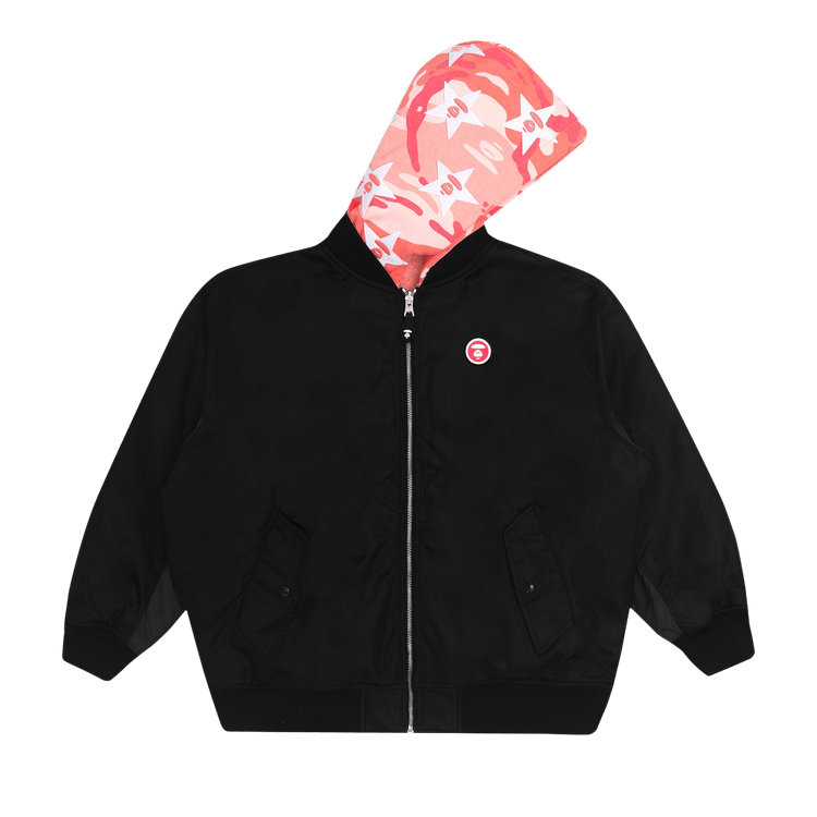 AAPE Reversible Hooded Bomber Jacket "Black"