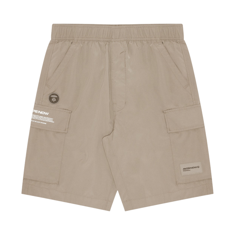 AAPE Moonface Patch Cargo Shorts "Beige/Grey"