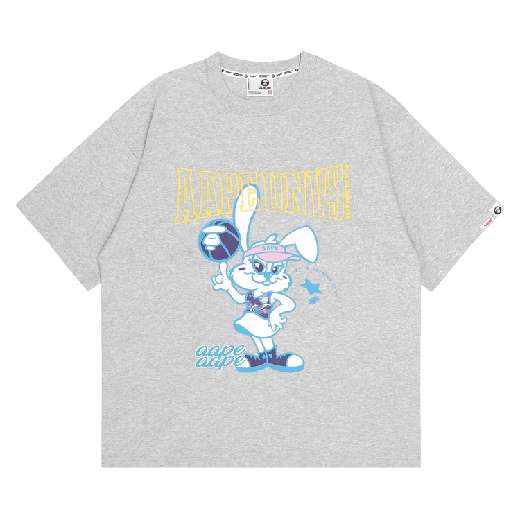 AAPE Moonface Bunny Graphic Tee "Grey/Heather"