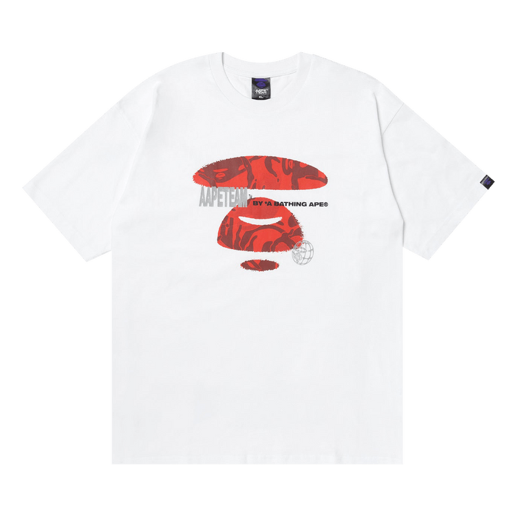 AAPE Moonface Camo Printed Tee "White"