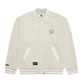 AAPE Now Moonface Varsity Jacket "White/Heather"