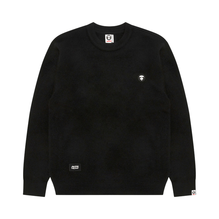 AAPE Now Moonface Crew Neck Sweater "Black"