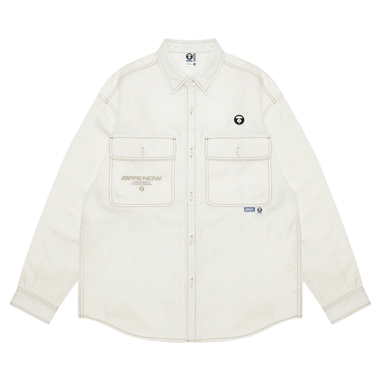AAPE Moonface Patch Workwear Shirt "Ivory"