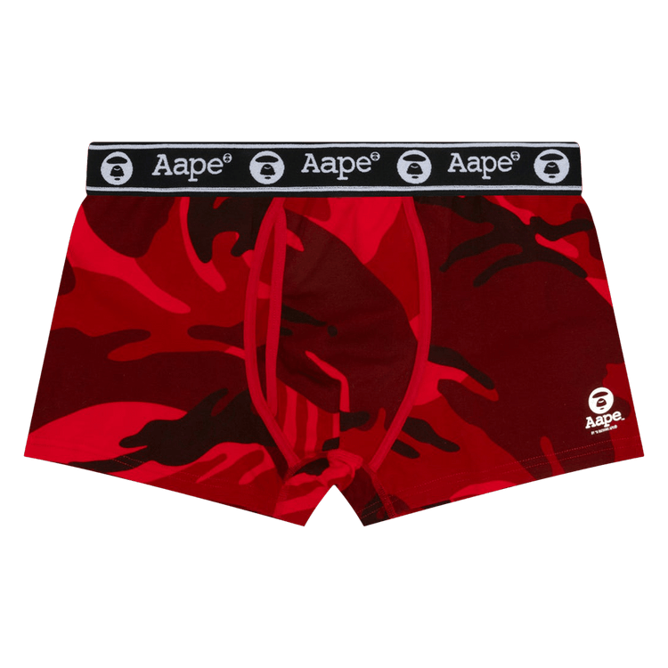 AAPE Camo Moonface Boxer Shorts "Red/Multi"