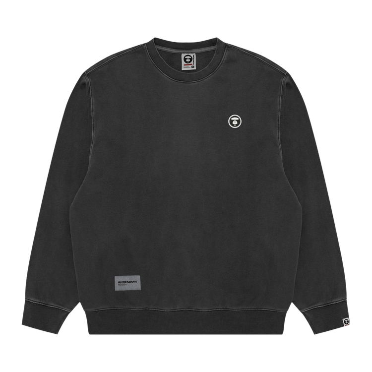 AAPE Now Moonface Crew Neck Sweatshirt "Black/Light"