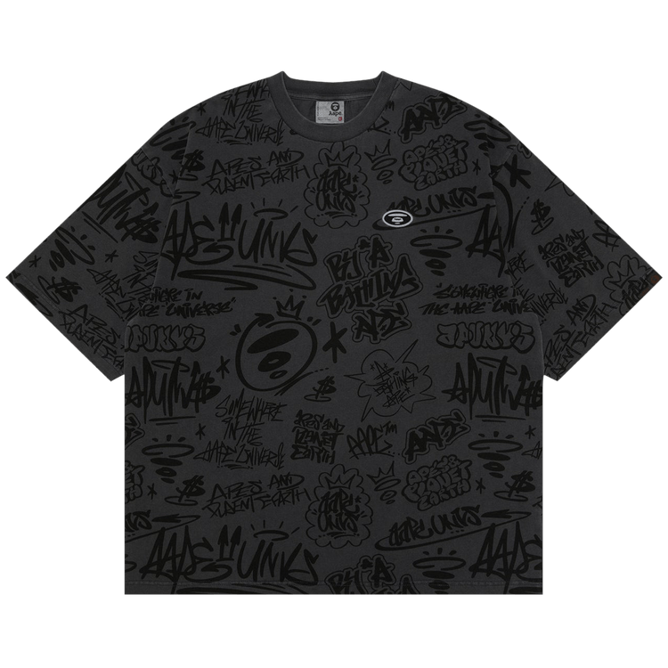 AAPE Moonface Fancy Tee "Grey/Black"