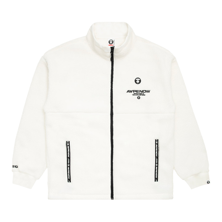 AAPE Zip Up Fleece Sweatshirt "Ivory"