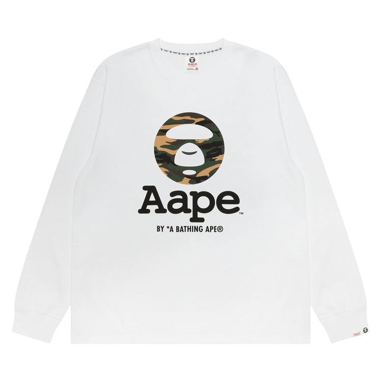 AAPE Unvs Long Sleeve Tee "White/Green"
