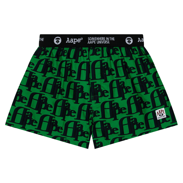 AAPE All-Over Logo Boxer Shorts "Navy/Green"