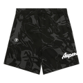 AAPE Now Moonface Logo Camo Sweat Shorts "Black/Multi"