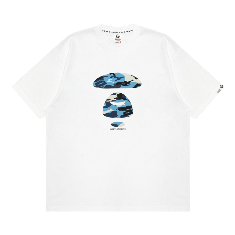 AAPE Unvs Moonface Graphic Tee "White/Blue"