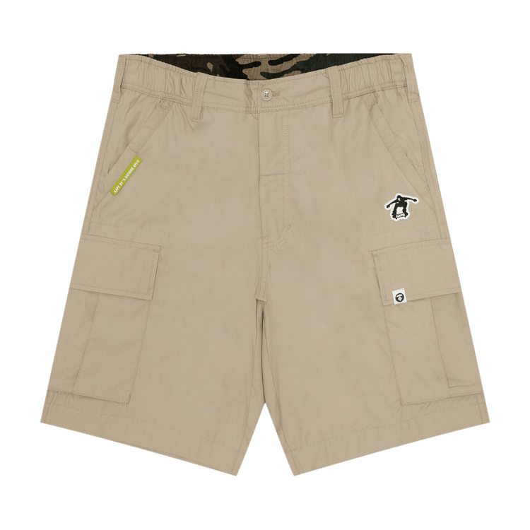 AAPE Moonface Logo Cargo Shorts "Beige/Grey"