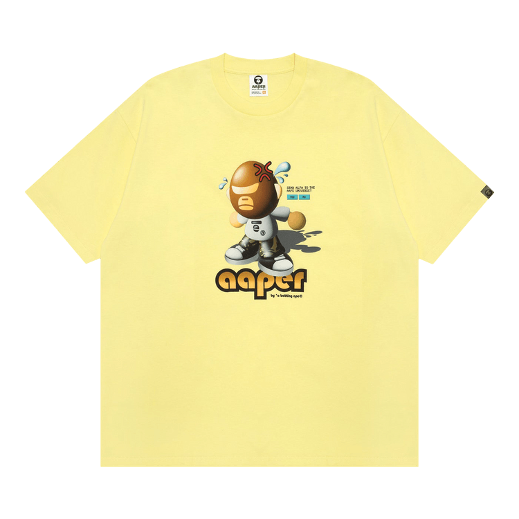 AAPE r Moonface Graphic Tee "Yellow/Light"