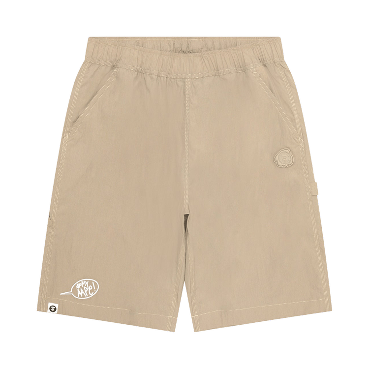 AAPE Moonface Logo Patch Shorts "Beige/Grey"