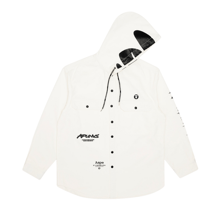 AAPE Moonface Hooded Shirt "Ivory"