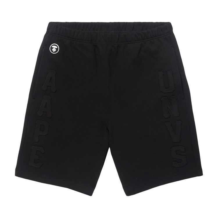 AAPE Moonface Logo Embossed Sweat Shorts "Black"
