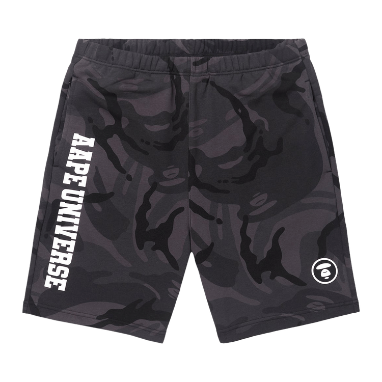 AAPE Moonface Patch Sweat Shorts "Black/Multi"