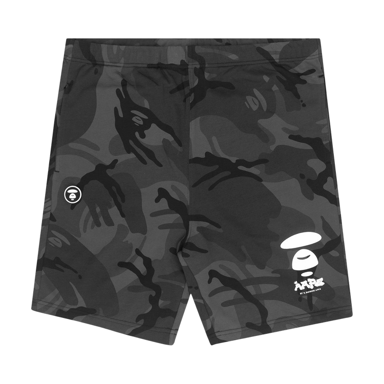 AAPE Moonface Camo Sweatshorts "Black/Multi"