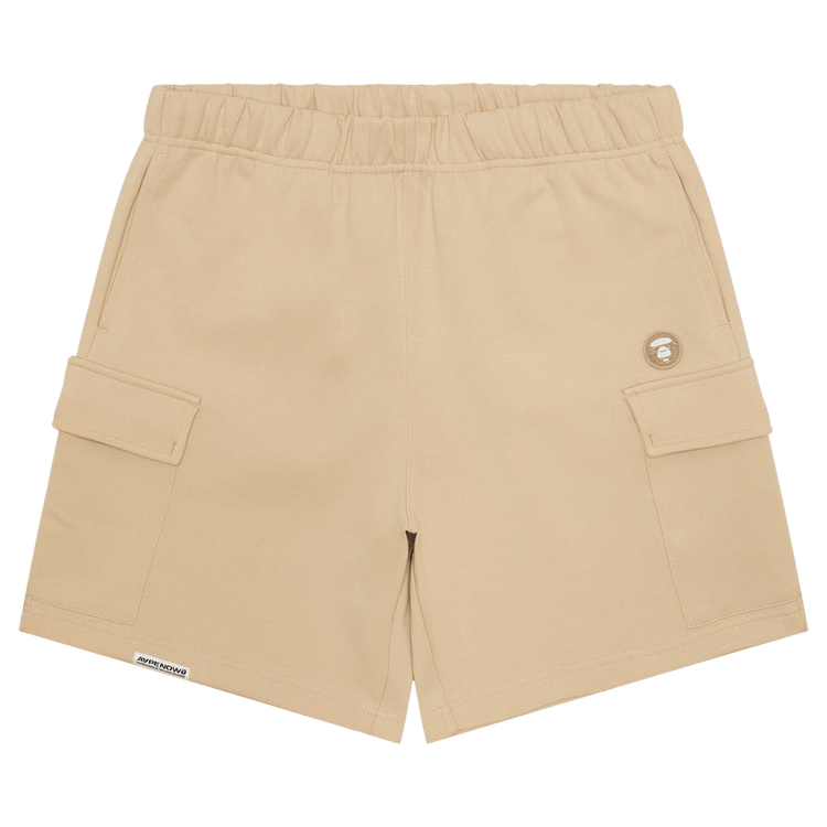 AAPE Now Moonface Logo Cargo Sweat Shorts "Beige/Light"