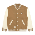 AAPE Now Moonface Varsity Jacket "Beige"