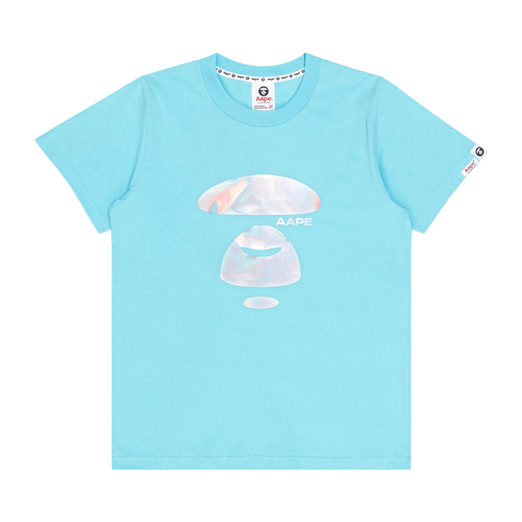 AAPE Moonface Hologram Printed Tee "Blue"