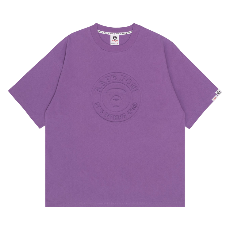 AAPE Moonface Embossed Relaxed Tee "Purple"
