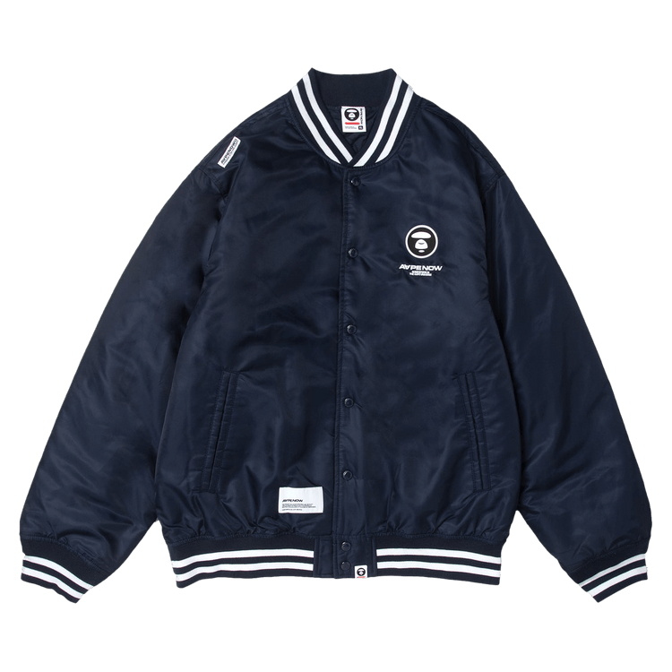 AAPE Moonface Patch Bomber Jacket "Navy"
