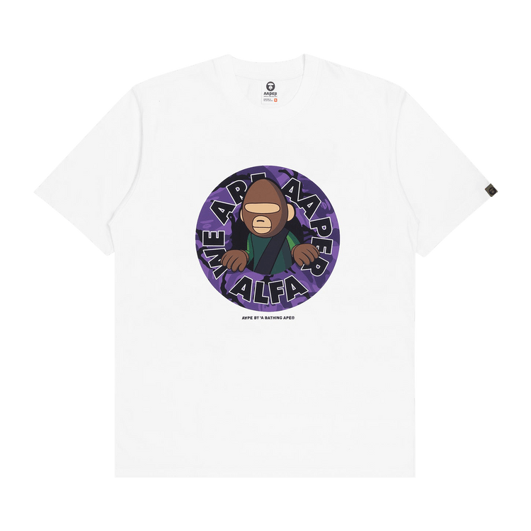 AAPE r Alfa Camo Graphic Tee "White"