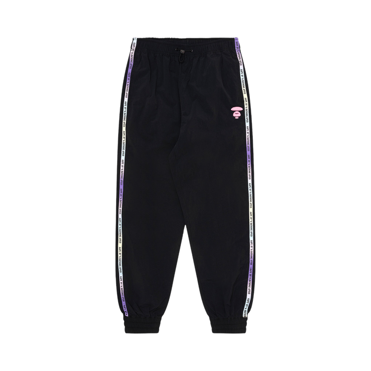 AAPE Moonface Embroidered Track Pants "Black"