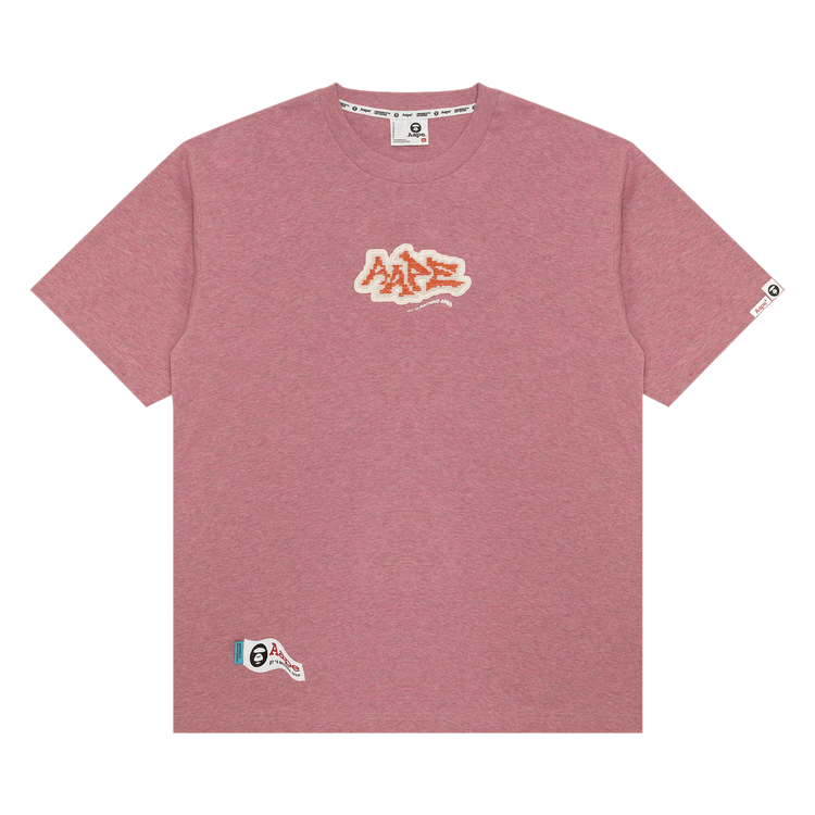 AAPE Logo-Print Short Sleeve Tee "Pink/Heather"