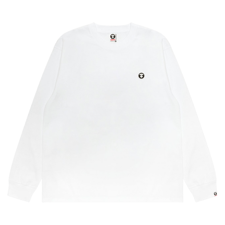AAPE Moonface Logo Long Sleeve Tee "White"