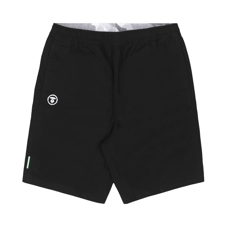 AAPE Moonface Embroidered Reversible Camo Shorts "Black"