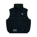 AAPE Moonface Logo Check Zip-Up Vest "Navy/Green"