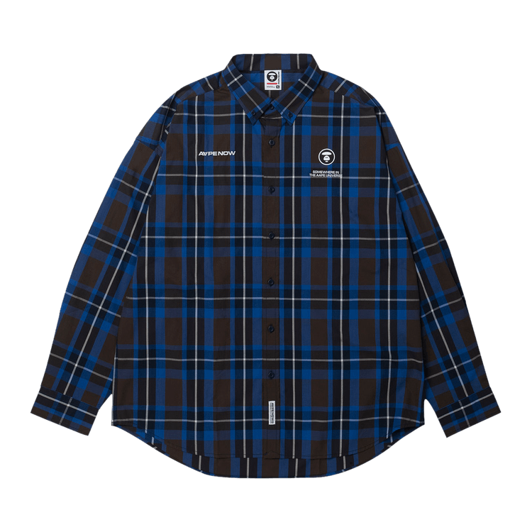 AAPE Moonface Check Shirt "Brown/Navy"