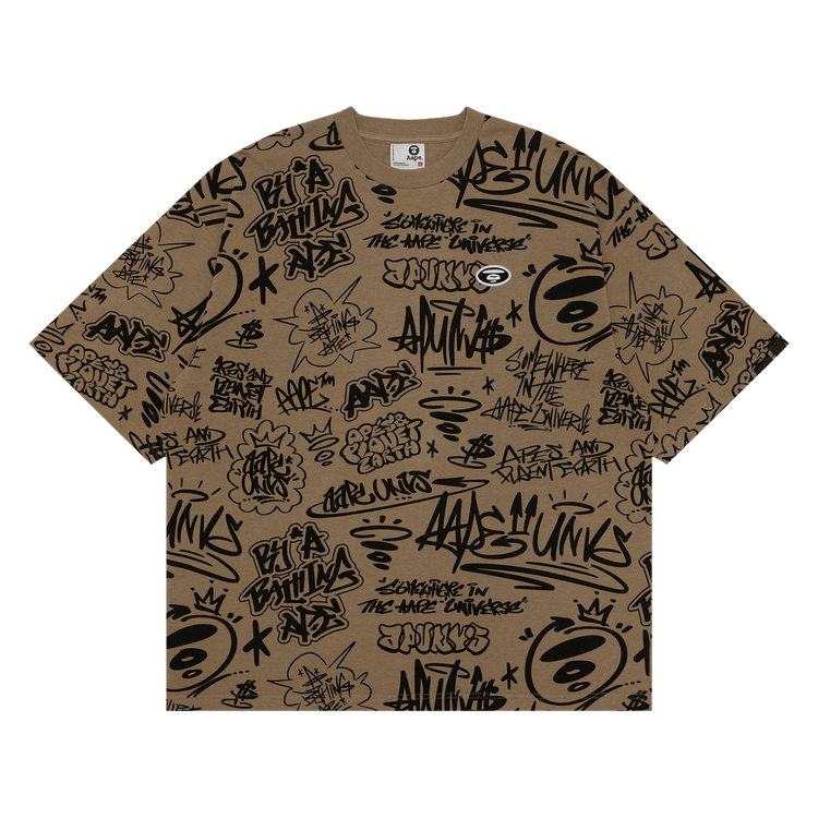 AAPE Moonface Fancy Tee "Beige/Black"