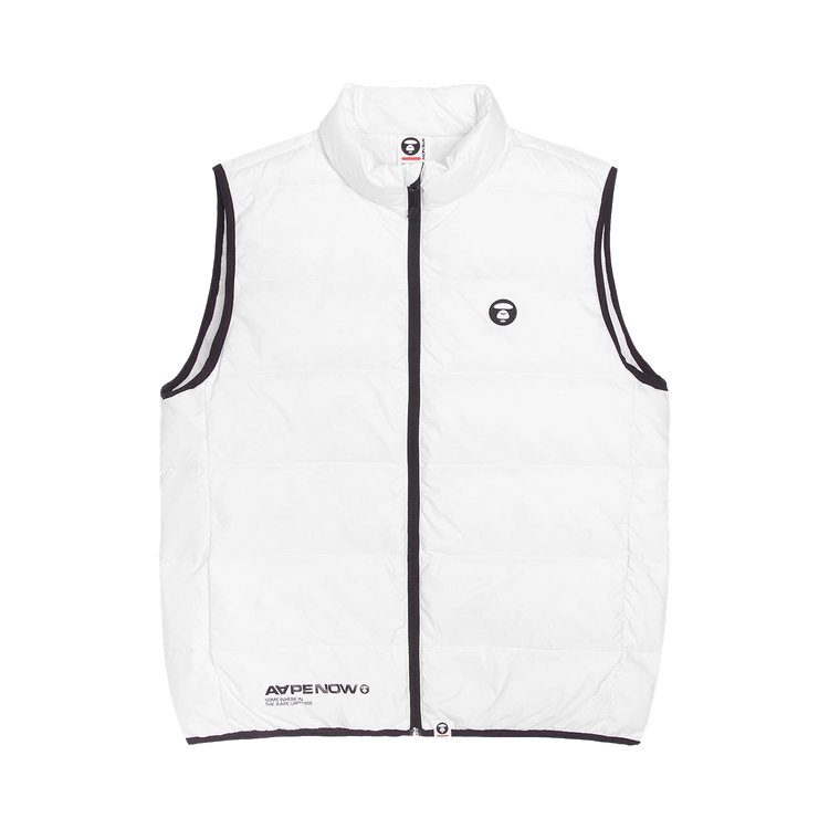 AAPE Moonface Zip-Up Down Vest "White"