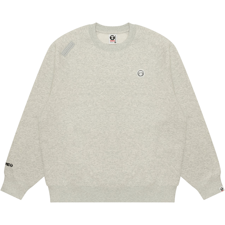 AAPE Moonface Logo Crew Neck Sweatshirt "White/Heather"